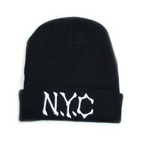 Bonnet en tricot personnalisé avec logo brodé NYC, bonnet de ski, bonnets d'hiver pour hommes avec rabat