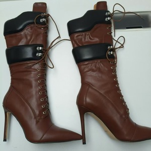 Botas Femininas Unique Double Shaft Fashion <b>Shoes</b> Casual Sexy Calf High Boots for Women - Product Image 3