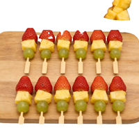 JIAHUI Mini brochettes à cocktail 9 cm, brochettes en bambou à trois pointes, bâtonnets de dégustation et garnitures pour boissons, qualité restaurant, certifiées FSC FDA LFGB, vente en gros