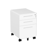 Armoire de classement mobile en acier à 3 tiroirs, armoire de classement de bureau avec serrure, table de chevet pour chambre à coucher, armoire sous le bureau
