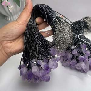 Grosir batu kristal alami buatan tangan, <span class=keywords><strong>Amethyst</strong></span> liontin batu kasar mentah untuk penyembuhan - Product Image 2