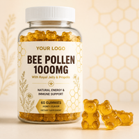 Complément alimentaire en gommes de pollen d'abeille en marque blanche, fabrication OEM ODM, forme personnalisée, 60 unités