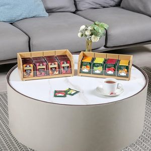 Caja de almacenamiento de bolsitas de té de bambú y madera, estante apilable de 2 niveles, caja de almacenamiento de bolsitas de té/café para encimera/gabinete de oficina - Product Image 3