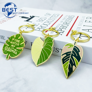 Vente chaude Métal Artisanat De Luxe Femmes Accessoires Personnalisés Dessin Animé Mignon Porte-clés Feuille En Métal Porte-clés - Product Image 6