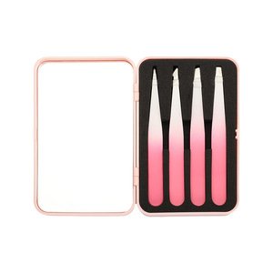 Eyebrow tweezers <b>set</b> with mirror, portable and exquisite eyebrow tweezers gift <b>box</b> <b>set</b>, dedicated eyebrow trimming <b>tools</b>, - Product Image 2