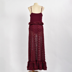 Vente directe d'usine, robe à franges 100% polyester, haute qualité, sur mesure, ODM, robe moulante en résille à franges pour femme - Product Image 3