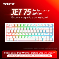Clavier mécanique MCHOSE Jet 75, nouveau, à axe magnétique, rétroéclairage RVB, filaire + sans fil 2,4 G, ergonomique, faible latence, pour jeux et bureau