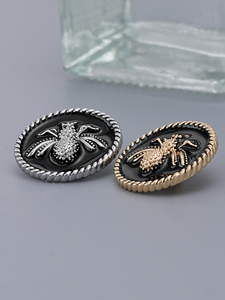 Thiết Kế Sáng Tạo 21Mm Cổ Điển Ong Hình Dạng Kim Loại Nút Trang Trí Tay Khâu Nút Tùy Chỉnh Nút Cho Áo Len Cardigan Áo - Product Image 2