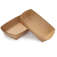 Barquettes alimentaires personnalisées en papier kraft pour plats à emporter, burgers/emballages alimentaires avec revêtement anti-graisse pour le service des aliments