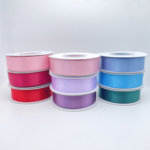 4 cm Đỏ đôi mặt polyester satin ruy băng cuộn 100 yard dệt vải cho hoa hồng mẫu rắn 1 1/2 inch - Product Image 1