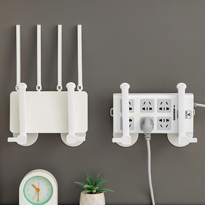 Estante de enrutador <span class=keywords><strong>WiFi</strong></span> montado en la pared simple y resistente, almacenamiento de enchufe de cable de alimentación multifuncional para el hogar, sin perforación - Product Image 5