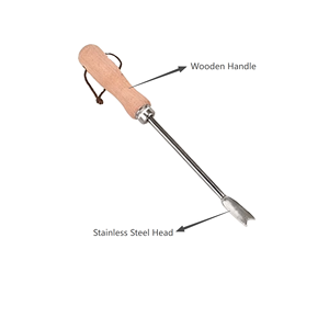 Vente flash : Désherbeur en acier inoxydable avec manche en bois, désherbeur pour un désherbage efficace du jardin - Product Image 2