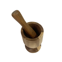 Mortier et pilon en bois pour ail poivre herbe broyeur d'épices broyeur en bois bol naturel cuisson assaisonnement meulage