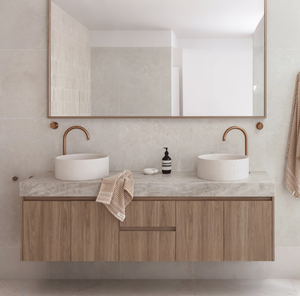 Mueble de Baño Flotante Moderno Vermonhouzz con Encimera de Madera de Roble Integrada <span class=keywords><strong>para</strong></span> 4-6 Personas ㎡   <span class=keywords><strong>Muebles</strong></span> de Baño de Alta Gama <span class=keywords><strong>para</strong></span> Uso Comercial - Product Image 4