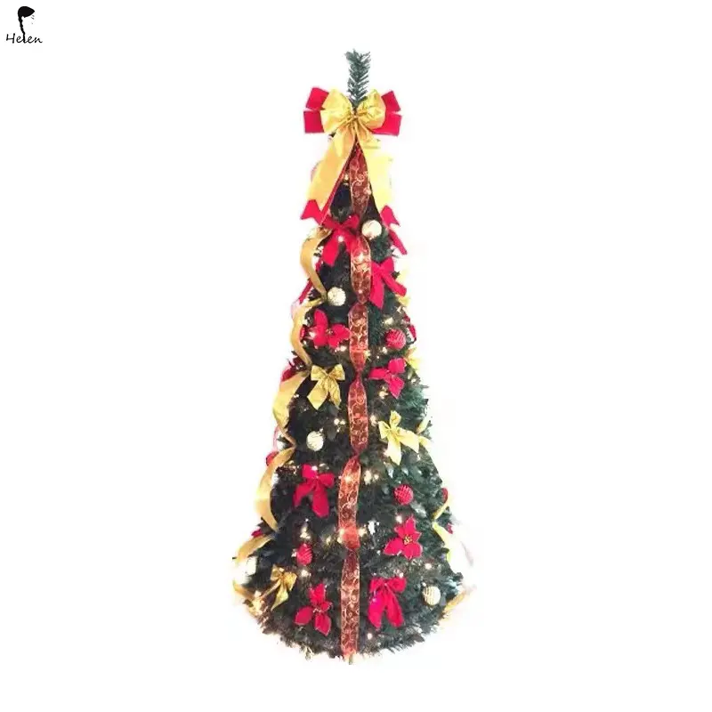 Лидер продаж, спиральные складные Рождественские елки на фабриках для рождественских украшений в торговом центре
