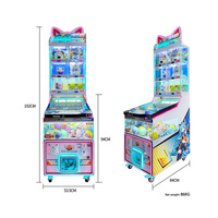 Máquina de Pinball Arcade de Gatos de la Suerte Operada con Monedas, Juego Virtual de Venta Caliente que Ganarías Juguetes, Bolas y Tarjetas de Lotería