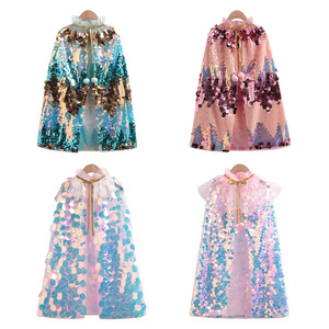 <span class=keywords><strong>Cape</strong></span> de princesse <span class=keywords><strong>Reine</strong></span> <span class=keywords><strong>des</strong></span> <span class=keywords><strong>neiges</strong></span> bleue et rose pour filles, <span class=keywords><strong>cape</strong></span> brillante à paillettes, accessoire de fête, déguisement d'Halloween pour enfants de 3 à 8 ans - Product Image 2