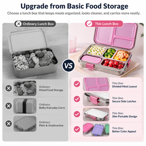 Stainless Steel Lunch Box Set BPA Free Food <b>Container</b> Box with Flip Lid and <b>Small</b> Cups for Kids School Meal - Product Image 5