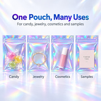 Sacs d'emballage en plastique Sacs anti-odeurs, Sacs holographiques refermables de 3x4 pouces pour le stockage des aliments Emballage de bonbons et de bijoux