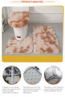 Ensemble de tapis de salle de bain en laine de soie douce, 3 pièces, antidérapant, absorbant, tapis de toilette et tapis de sol pour la décoration de la maison, style moderne, lavable