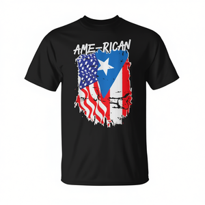 T-shirt avec drapeau américain portoricain, design fierté hispanique des États-Unis - Product Image 2