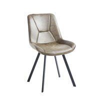 Chaise de salle à manger en cuir coloré de style nordique moderne avec structure métallique pour hôtel et restaurant, design durable