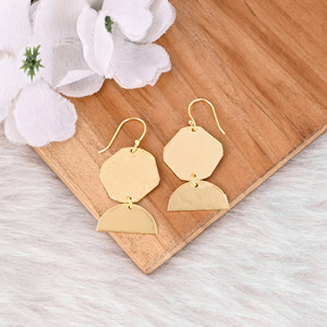 Pendientes Largos de Moda, Pendientes de Latón Chapados en Oro, Joyería de Fantasía para Mujer, Regalos de Cumpleaños - Product Image 3
