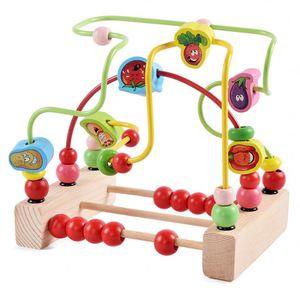 Jouet d'éveil en bois pour tout-petits : labyrinthe de perles en forme de montagnes russes, unisexe, pour bébés de 6 à 12 mois - Product Image 1