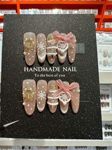 10 piezas de prensa hecha a mano en las <span class=keywords><strong>uñas</strong></span> gris oscuro usable <span class=keywords><strong>uñas</strong></span> postizas decoración de flores 3D encanto reutilizable puntas de <span class=keywords><strong>uñas</strong></span> acrílicas - Product Image 6