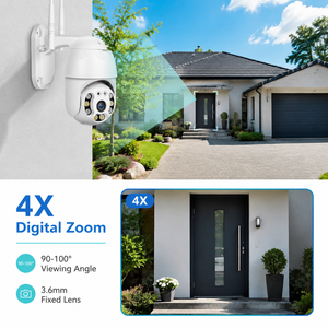 Caméra de sécurité dôme extérieure Wi-Fi 1080P avec capteur CMOS, vision nocturne, PTZ, étanche IP65, grand angle, audio bidirectionnel, contrôle par application A9 - Product Image 5