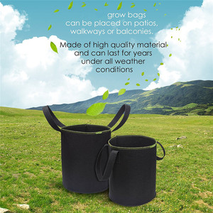Noir Rond Réutilisable Tissu Pot Plante Conteneur Racine Sac de Culture planteur Trousse Pochette - Product Image 3