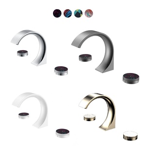 Sang Trọng Thiết Kế Mới Brass Bồn Rửa Vòi Nước Phòng Tắm Vòi Mixer Tap Sàn Gắn 3 Lỗ Kép Xử Lý Rửa Lưu Vực Vòi Nước - Product Image 4