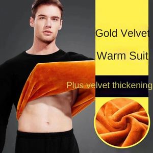 <span class=keywords><strong>Sous</strong></span>-vêtements thermiques en velours doré pour hommes et femmes, doublure polaire, épaissis, anti-boulochage, couleur unie, pantalon <span class=keywords><strong>grande</strong></span> <span class=keywords><strong>taille</strong></span>, résistant au froid, pour couple - Product Image 2