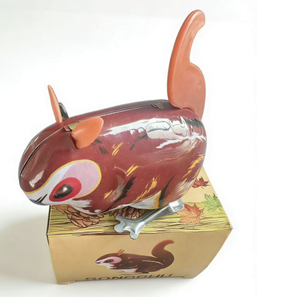 Venta al por mayor de fábrica: Juguete de lata clásico de ardilla de cuerda, estilo retro de los años 80, recuerdo de la infancia, gran éxito en el mercado nocturno, regalo para niños. - Product Image 4