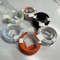 Kabel PD 240W C ke C 1m, Nylon Braided, Pengisian Cepat, Kabel Data dengan Pelindung Foil untuk iPhone 18 17 16 15 MacBook iPad Pro