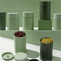 Cylindre de luxe bidon vide Double couvercle métal café épices boîte de rangement thé boîte de conserve
