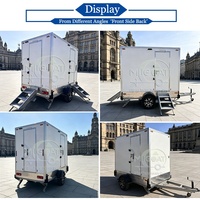 Remorque de toilettes mobiles portables à double cabine, toilettes préfabriquées extérieures avec ventilation et éclairage pour camping, parc, festival, événement