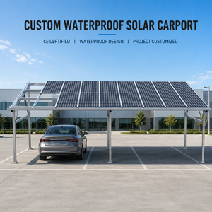 Système de montage de carport solaire étanche certifié CE, fabriqué sur mesure pour les projets de stationnement commercial - Product Image 1