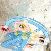 Panneau imprimé personnalisé en acrylique de charme d'anime transparent double face personnalisé de la fabrication OEM Présentoir de support de grande roue en plastique