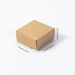 <strong>Mini</strong> 100-Pack Brown Kraft <strong>Cardboard</strong> <strong>Boxes</strong> 2.16 X 2.16 X 0.98 Inches for Ring Earrings and Watch Jewelry Packaging - Product Image 2