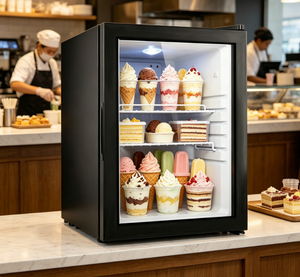 Congelador Portátil Personalizado con Puerta de Vidrio, Mini Refrigerador Vertical para Almacenamiento de Helados en el Hogar o Comercial - Product Image 1