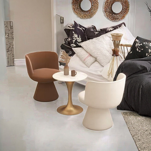 Silla de comedor de diseño crema moderna, taburete de mesa de maquillaje giratorio Simple, estilo de celebridad de Internet, muebles para el hogar para sala de estar - Product Image 3