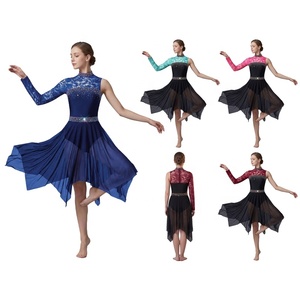 Traje de Danza Lírica para Mujer, Leotardo para Danza Moderna, Competiciones de Vals, Actuaciones en Escenario, Vestuario Contemporáneo - Product Image 1