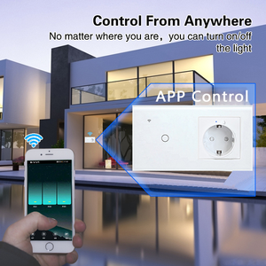 Interrupteur intelligent WiFi LangYeao et <span class=keywords><strong>prise</strong></span> EU type C USB 16A avec surveillance de la consommation d'énergie, panneau en verre trempé, compatible avec <span class=keywords><strong>Tuya</strong></span> Alexa Google Home - Product Image 5