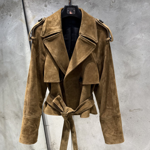 Blazer en cuir de haute qualité, <span class=keywords><strong>veste</strong></span> en cuir d'agneau véritable, <span class=keywords><strong>veste</strong></span> en cuir souple pour femmes, <span class=keywords><strong>veste</strong></span> verte - Product Image 4