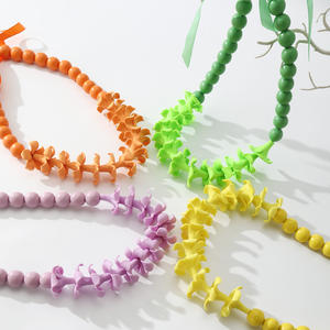 Gioielli Hawaiani all'Ingrosso, <span class=keywords><strong>Collane</strong></span> Artigianali con <span class=keywords><strong>Perline</strong></span> in <span class=keywords><strong>Legno</strong></span> e Ciondoli Floreali in Argilla Colorata, Gioielli in Stile Spiaggia Tropicale - Product Image 2