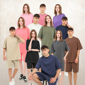 High Quality 100% Cotton Acid Wash Oversized Men's Heavyweight 260g Custom Blank Stone Washed Vintage Street Style T-Shirt - Product Image 4