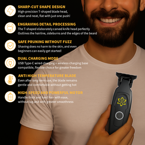 Tondeuse à cheveux professionnelle sans fil LILIPRO M10 pour hommes, 7000 tr/min, lame en T à écartement zéro, <span class=keywords><strong>rechargeable</strong></span>, tondeuse/épileuse - Product Image 6