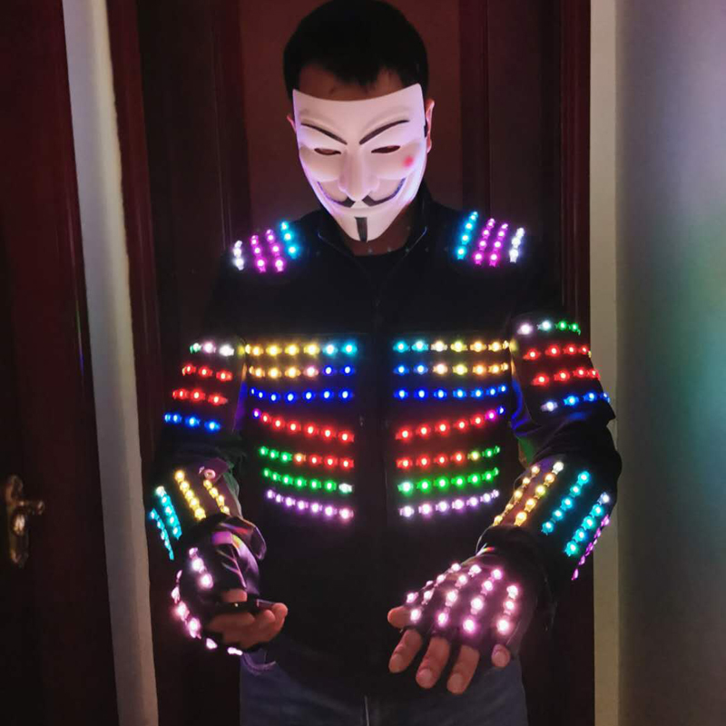 Сценическая и танцевальная одежда с дистанционным управлением, светодиодный костюм робота, светодиодные костюмы роботов, костюмы