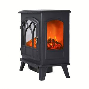 Estufa Eléctrica Grande con Efecto de Llama en 3 Lados, Calefactor Independiente Ajustable con Elemento Calefactor y Ventilador para Sala de Estar y Dormitorio - Product Image 3